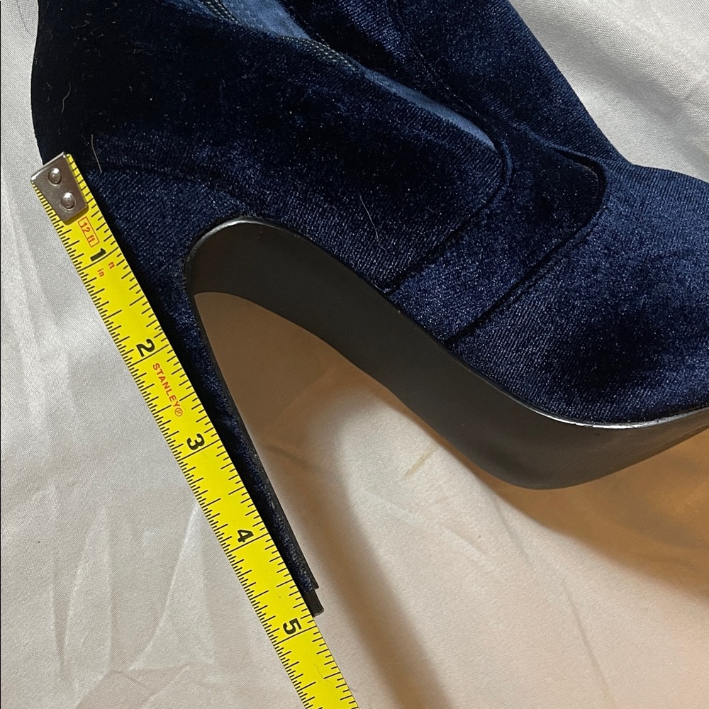 JustFab Midnight Velvet Over the Knee Boots - Picture 10 of 13